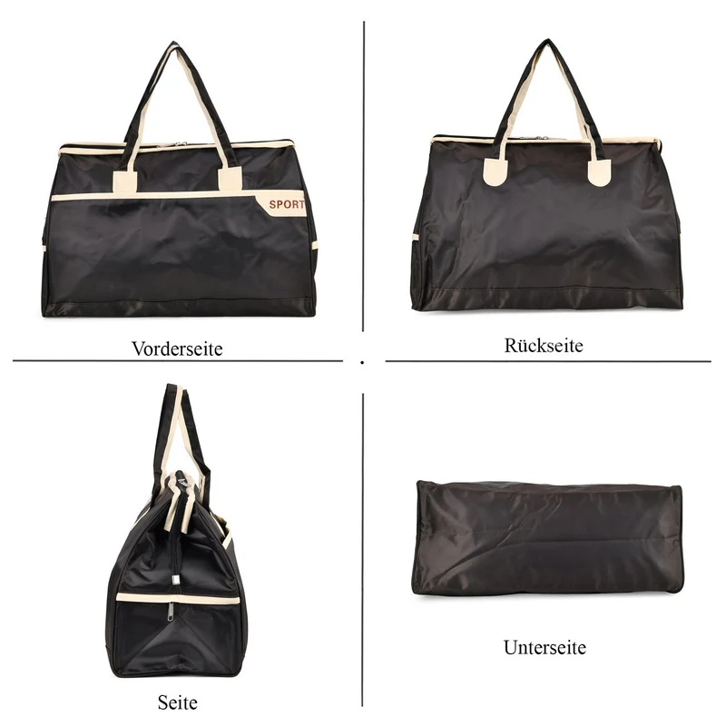 Elegante Nylon-Reisetasche mit Großem Stauraum, Größe: 48 x 22 x 29 cm, Burgunderrot