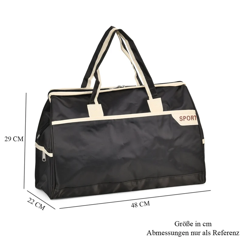 Elegante Nylon-Reisetasche mit Großem Stauraum, Größe: 48 x 22 x 29 cm, Burgunderrot