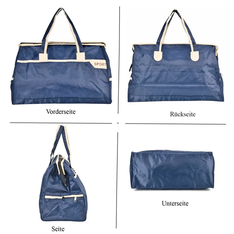 Elegante Nylon-Reisetasche mit Großem Stauraum, Größe: 48 x 22 x 29 cm, Burgunderrot