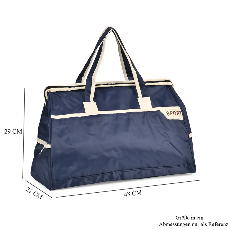 Elegante Nylon-Reisetasche mit Großem Stauraum, Größe: 48 x 22 x 29 cm, Burgunderrot