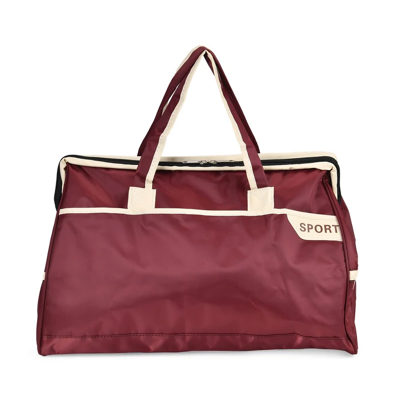 Elegante Nylon-Reisetasche mit Großem Stauraum, Größe: 48 x 22 x 29 cm, Burgunderrot
