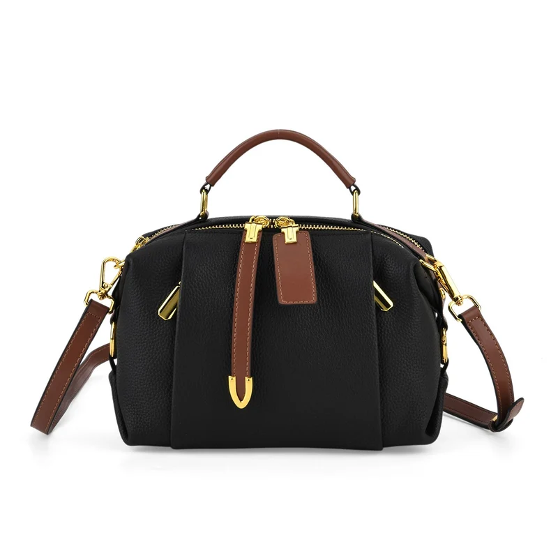 Elegante Leder Crossbody Tasche im Minimal Design 23 x 12 x 16 cm Khaki