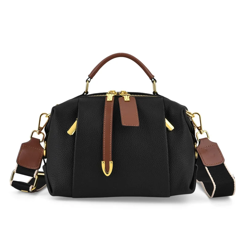 Elegante Leder Crossbody Tasche im Minimal Design 23 x 12 x 16 cm Khaki