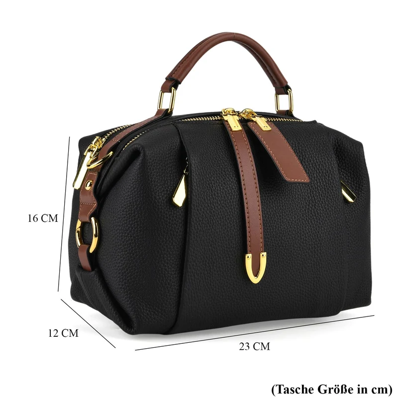 Elegante Leder Crossbody Tasche im Minimal Design 23 x 12 x 16 cm Khaki