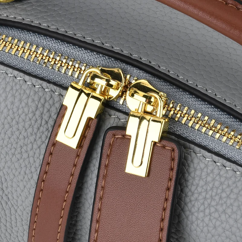 Elegante Leder Crossbody Tasche im Minimal Design 23 x 12 x 16 cm Khaki