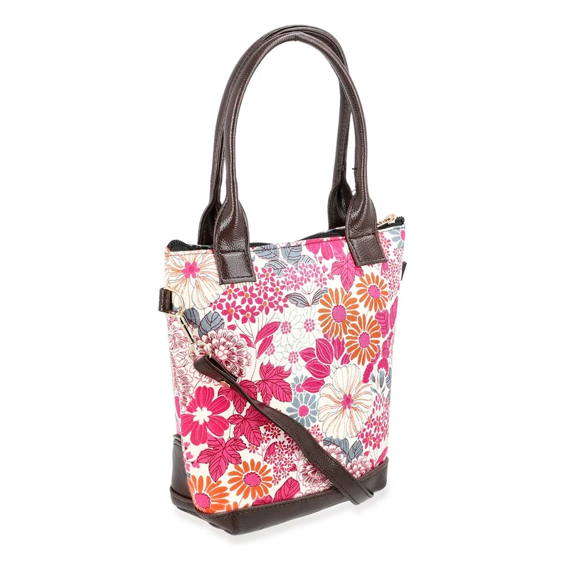 Crossbody Baumwolle, Blockprint, 25.4 x 23 cm, Blau