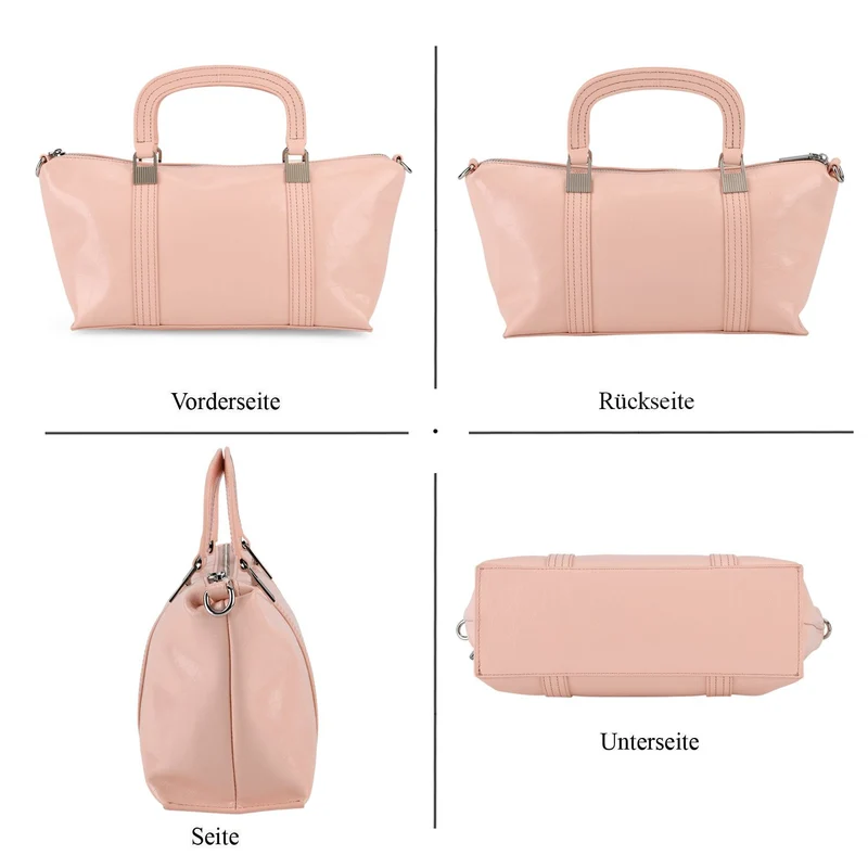 Eleganter Leder Crossbody Tasche im Clean Chic Look 27 x 17 x 10 cm Rosé