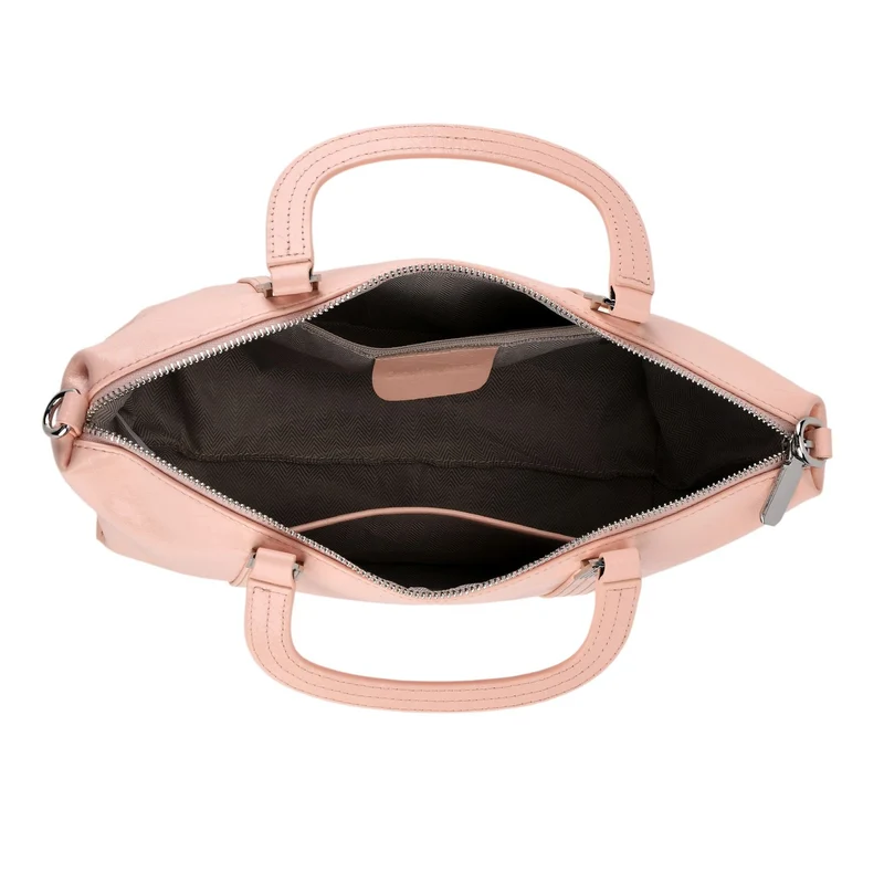 Eleganter Leder Crossbody Tasche im Clean Chic Look 27 x 17 x 10 cm Rosé