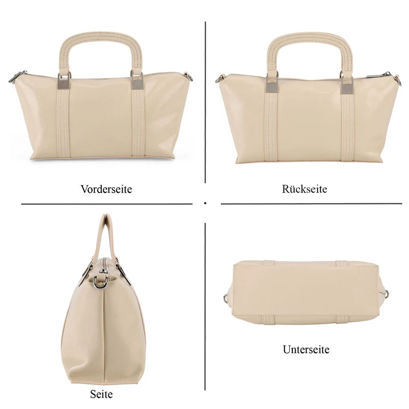Eleganter Leder Crossbody Tasche im Clean Chic Look 27 x 17 x 10 cm Rosé