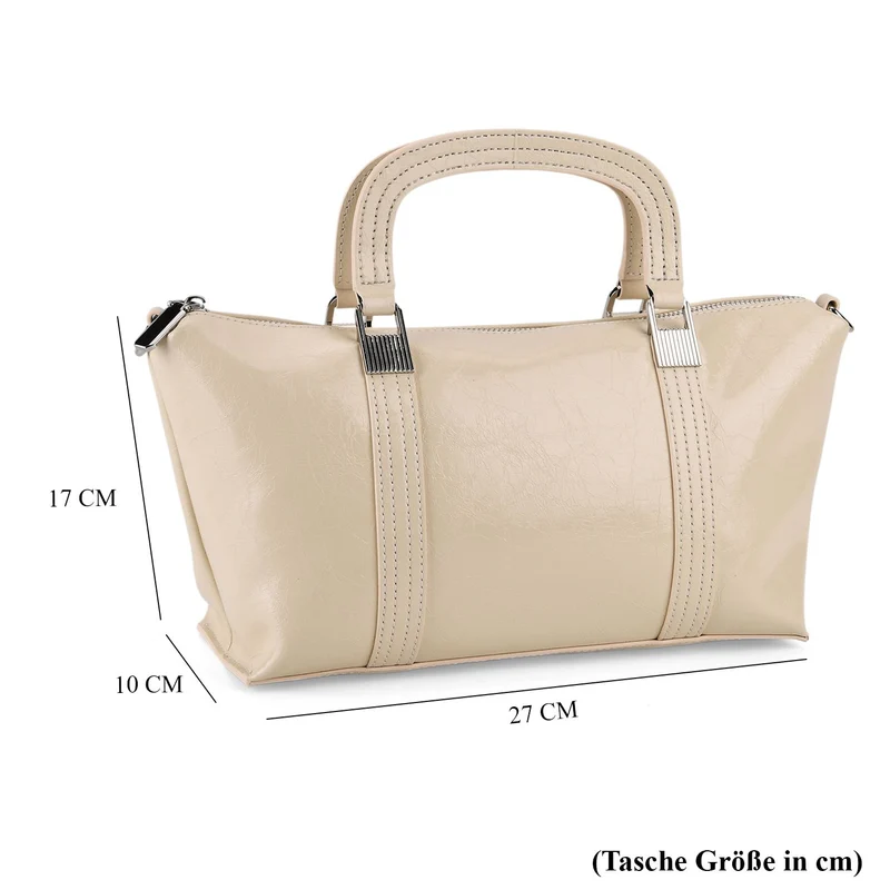 Eleganter Leder Crossbody Tasche im Clean Chic Look 27 x 17 x 10 cm Rosé