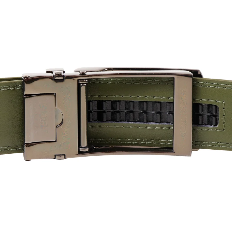 Gürtel mit Click-System aus echtem Leder, Breite: ca. 3 cm, Schwarz