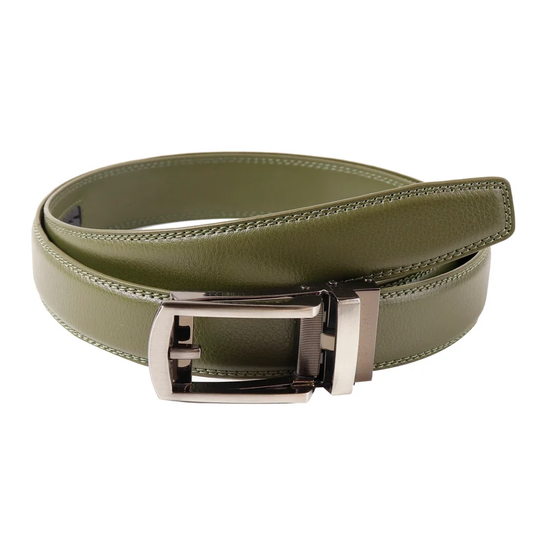 Gürtel mit Click-System aus echtem Leder, Breite: ca. 3 cm, Schwarz