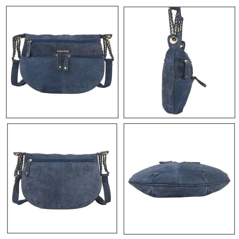 Crossbody Tasche aus 100% echtem Leder, Größe 33x3,8x25,4 cm, Weinrot