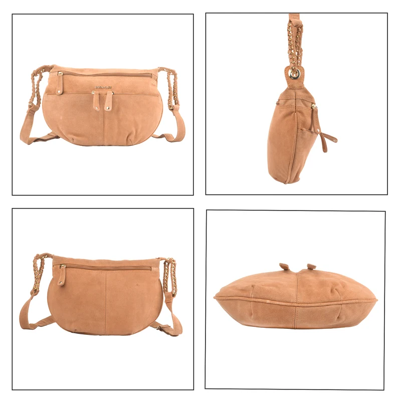 Crossbody Tasche aus 100% echtem Leder, Größe 33x3,8x25,4 cm, Weinrot