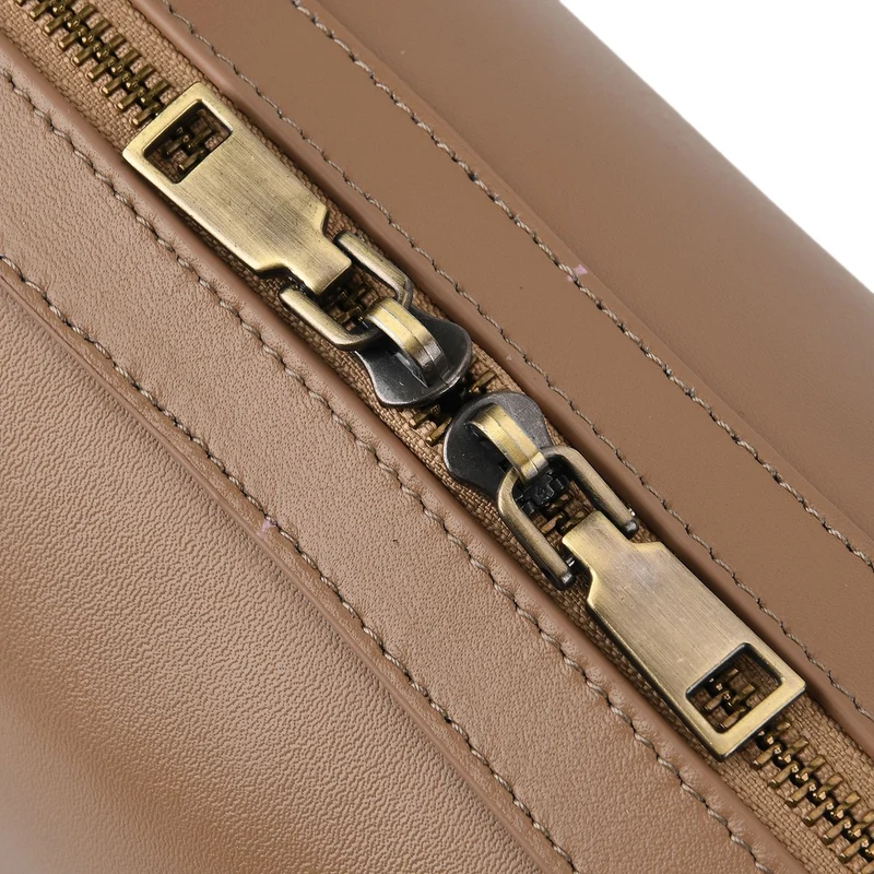 Leder Schultertasche mit Reißverschlussfach und Innenfächern 33 x 12 x 13 cm Bordeaux