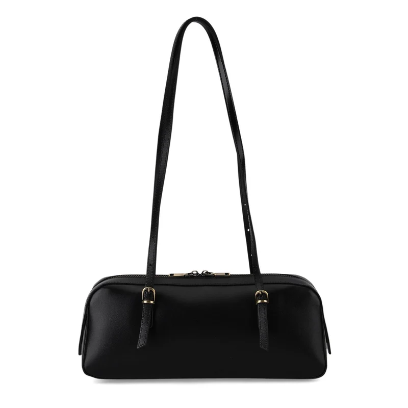 Leder Schultertasche mit Reißverschlussfach und Innenfächern 33 x 12 x 13 cm Bordeaux