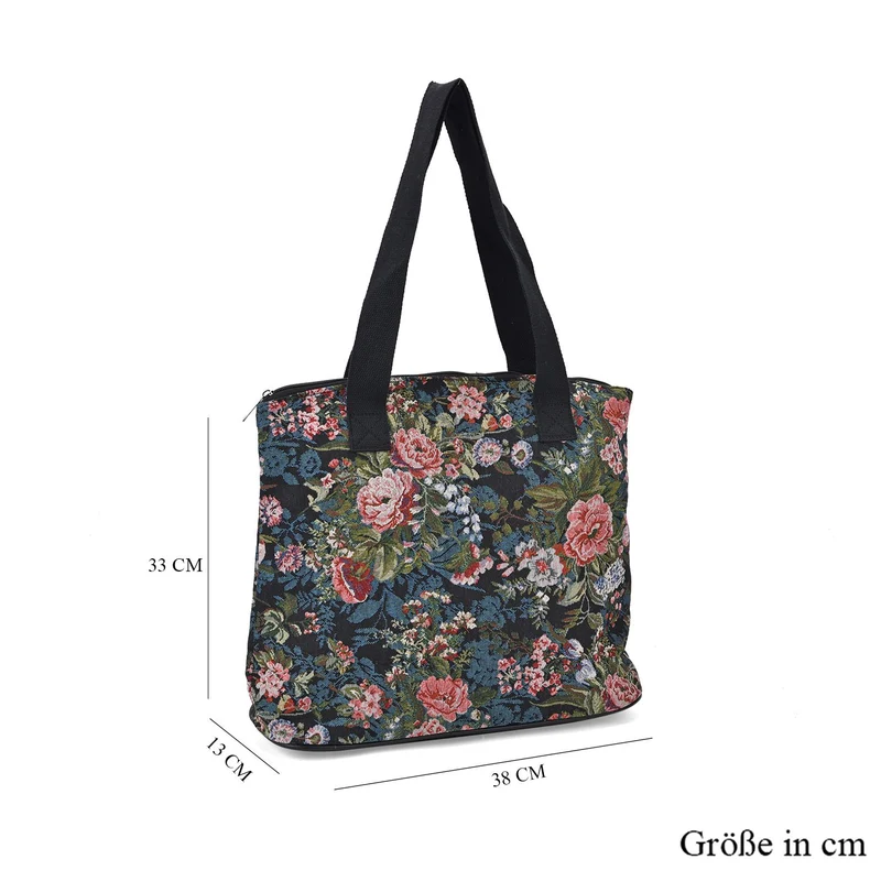 Vielseitige Tragetasche mit Teddybär-Muster, Weiches Polyester, praktische Fächer und sichere Reißverschlussöffnung, 38x13x33?cm