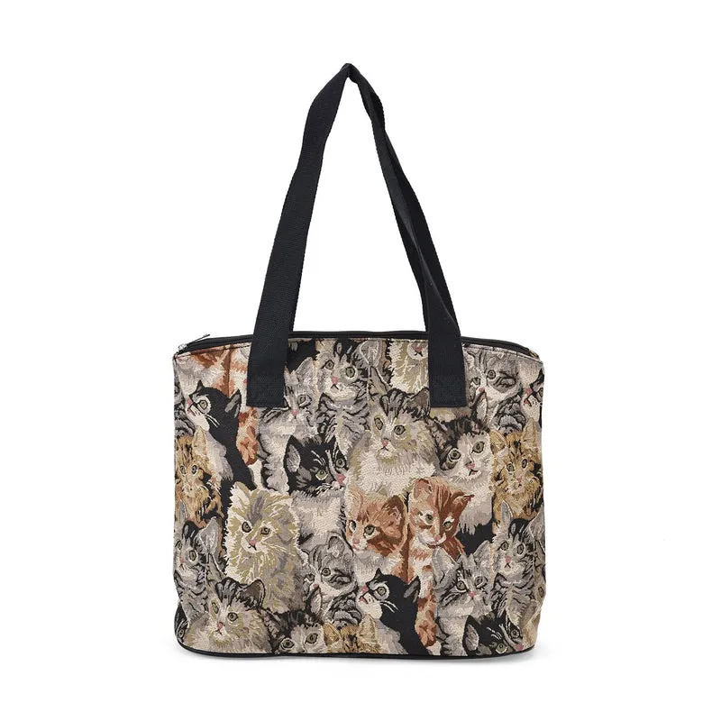 Vielseitige Tragetasche mit Teddybär-Muster, Weiches Polyester, praktische Fächer und sichere Reißverschlussöffnung, 38x13x33?cm