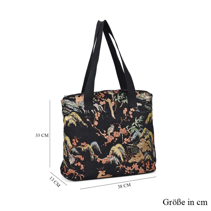 Vielseitige Tragetasche mit Teddybär-Muster, Weiches Polyester, praktische Fächer und sichere Reißverschlussöffnung, 38x13x33?cm