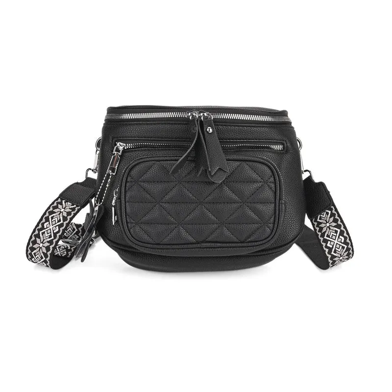 Crossbody-Bag im Steppdesign, 22x8x19 cm, Petrol