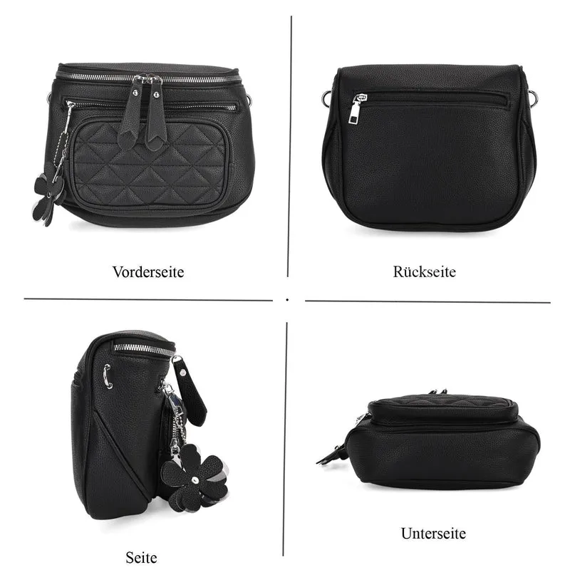 Crossbody-Bag im Steppdesign, 22x8x19 cm, Petrol