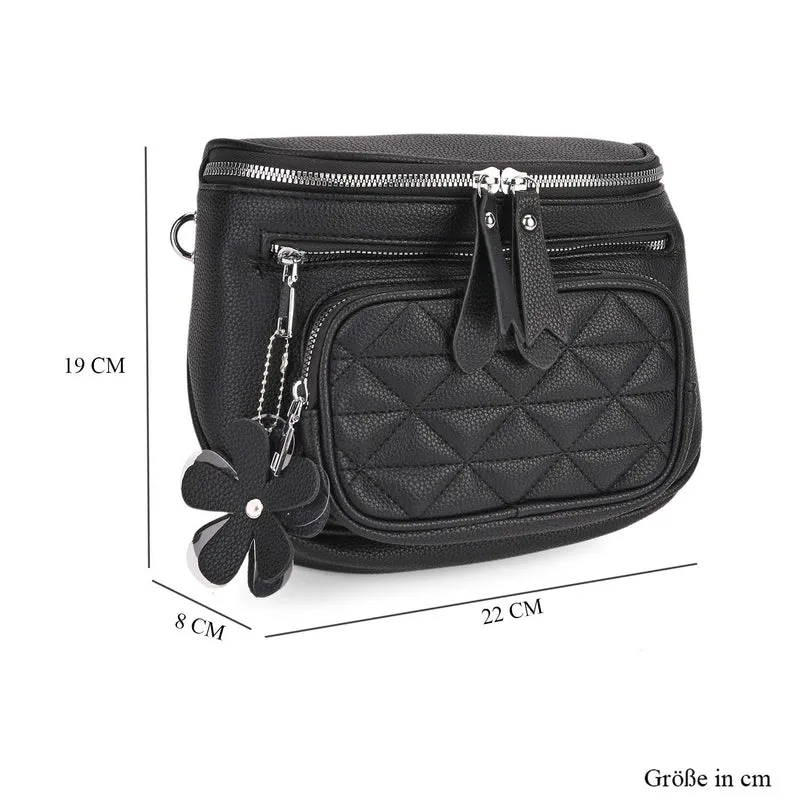 Crossbody-Bag im Steppdesign, 22x8x19 cm, Petrol