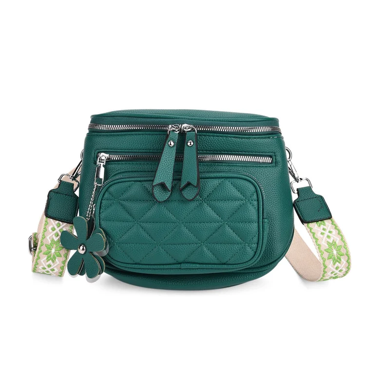 Crossbody-Bag im Steppdesign, 22x8x19 cm, Petrol