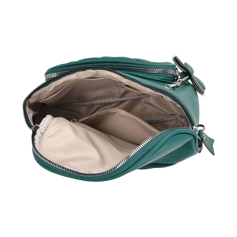 Crossbody-Bag im Steppdesign, 22x8x19 cm, Petrol