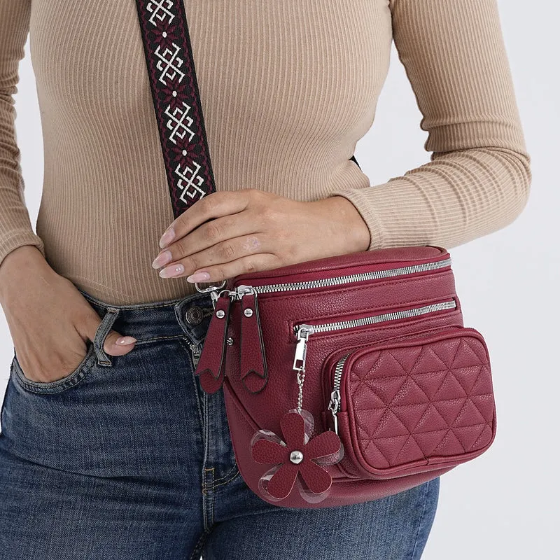 Crossbody-Bag im Steppdesign, 22x8x19 cm, Petrol
