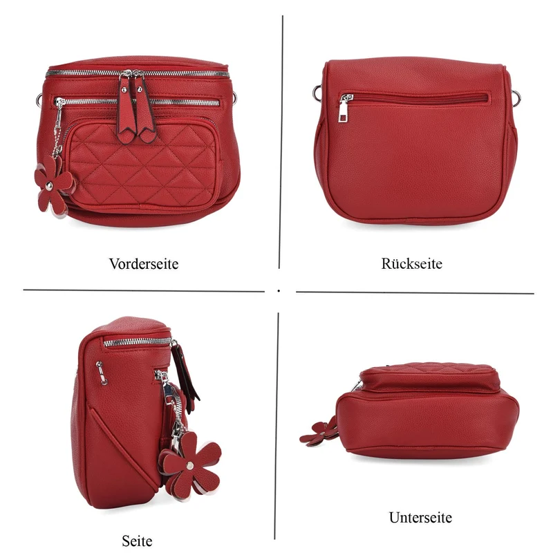 Crossbody-Bag im Steppdesign, 22x8x19 cm, Petrol