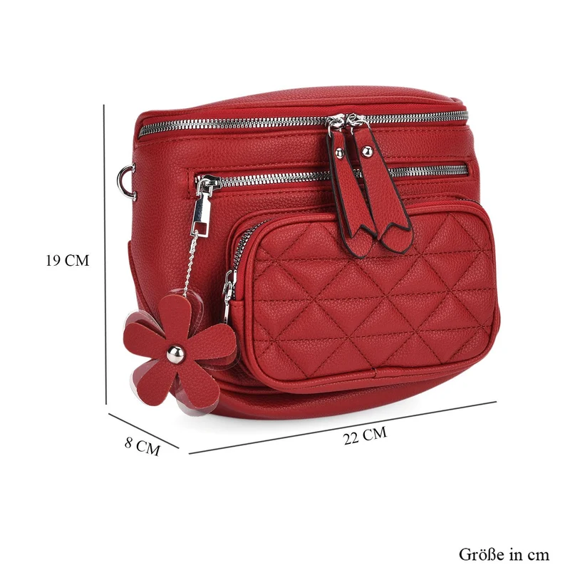 Crossbody-Bag im Steppdesign, 22x8x19 cm, Petrol