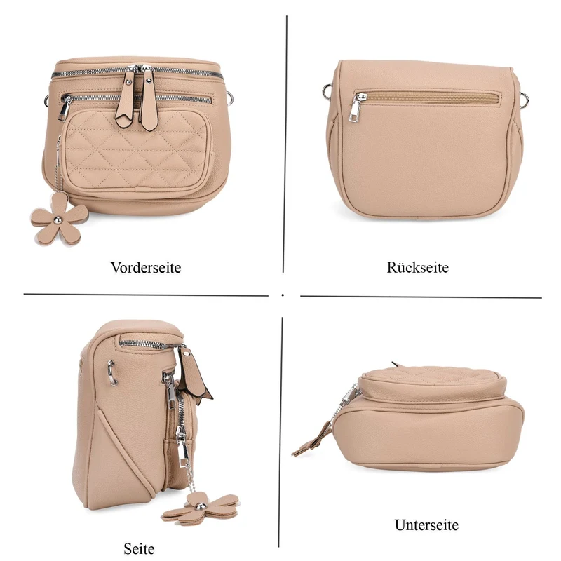 Crossbody-Bag im Steppdesign, 22x8x19 cm, Petrol