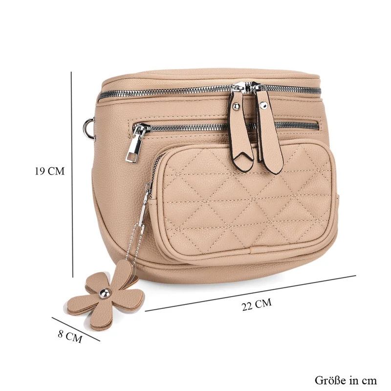 Crossbody-Bag im Steppdesign, 22x8x19 cm, Petrol
