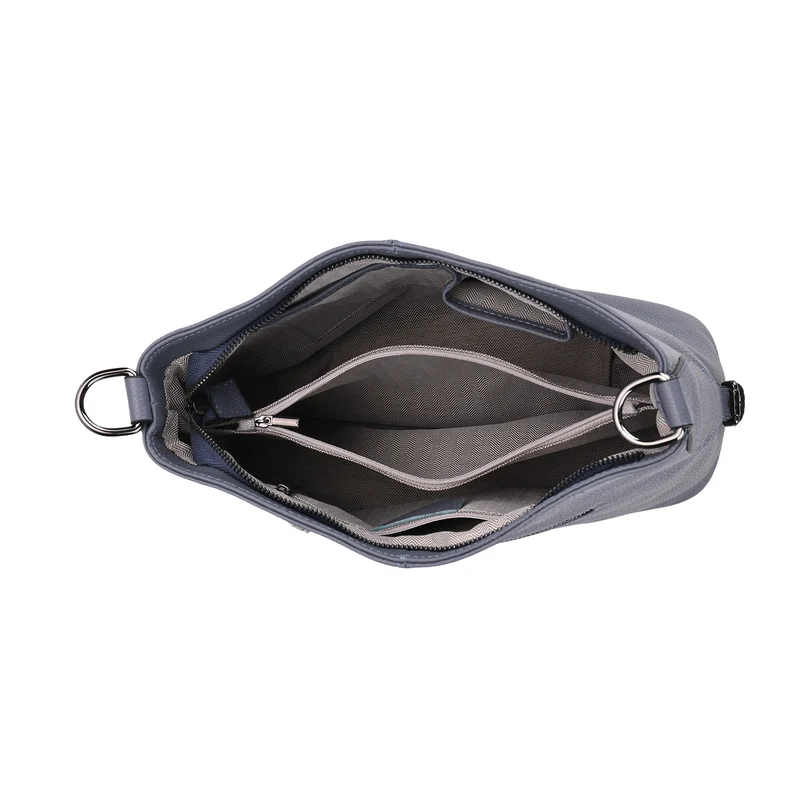 Echtleder-Crossbody-Tasche aus geprägtem Leder, verstellbarer Schulterriemen (ca. 120 cm), 32x12x25 cm, Hellbraun