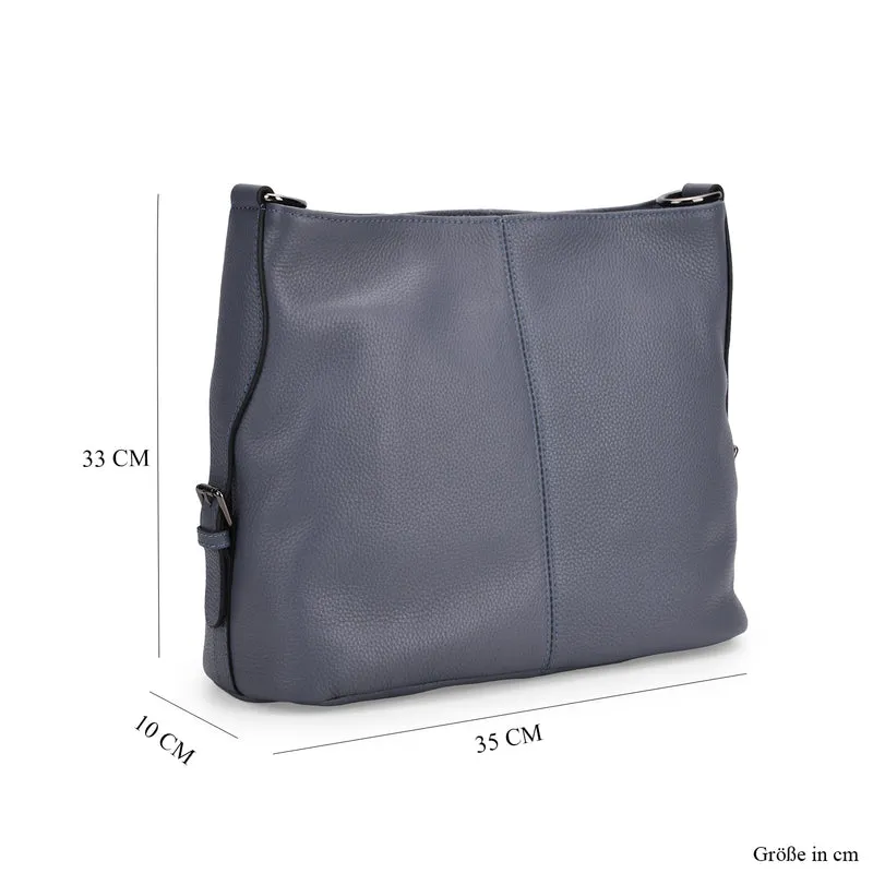 Echtleder-Crossbody-Tasche aus geprägtem Leder, verstellbarer Schulterriemen (ca. 120 cm), 32x12x25 cm, Hellbraun
