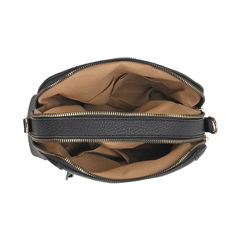 Crossbody-Tasche mit Mehrfachfächern, Kunstleder, 24 x 9,5 x 21 cm, Rot