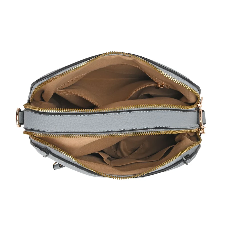 Crossbody-Tasche mit Mehrfachfächern, Kunstleder, 24 x 9,5 x 21 cm, Rot