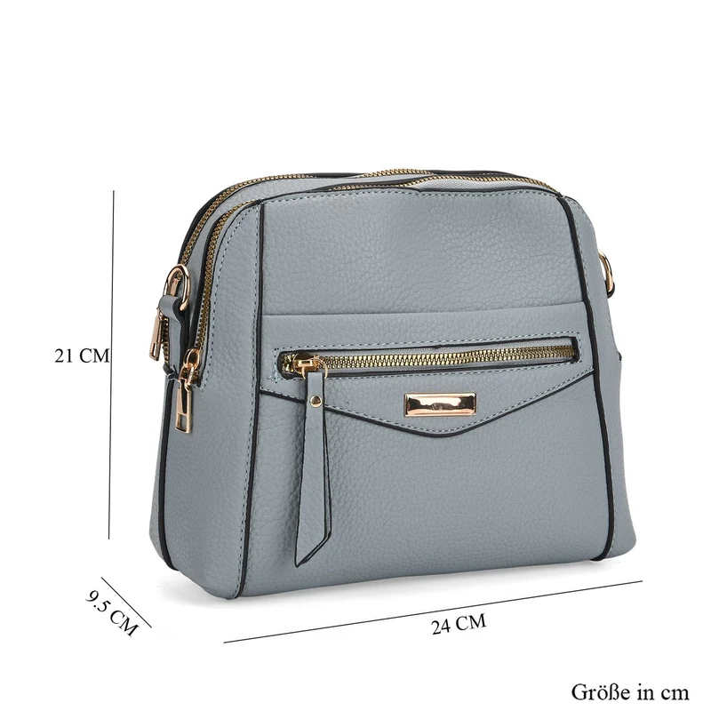 Crossbody-Tasche mit Mehrfachfächern, Kunstleder, 24 x 9,5 x 21 cm, Rot