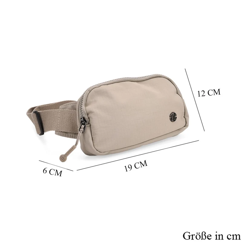 Nylon-Gürteltasche mit Hauptfach und Innentasche, verstellbarer Hüftgurt und Schnellverschluss, 19x12x6 cm, Rot