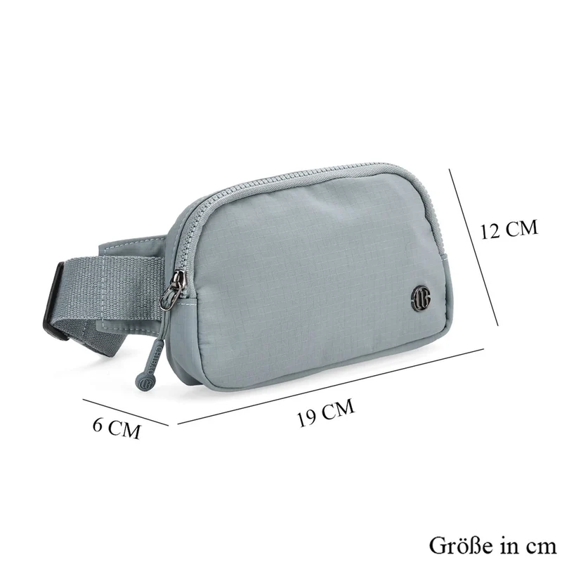 Nylon-Gürteltasche mit Hauptfach und Innentasche, verstellbarer Hüftgurt und Schnellverschluss, 19x12x6 cm, Rot