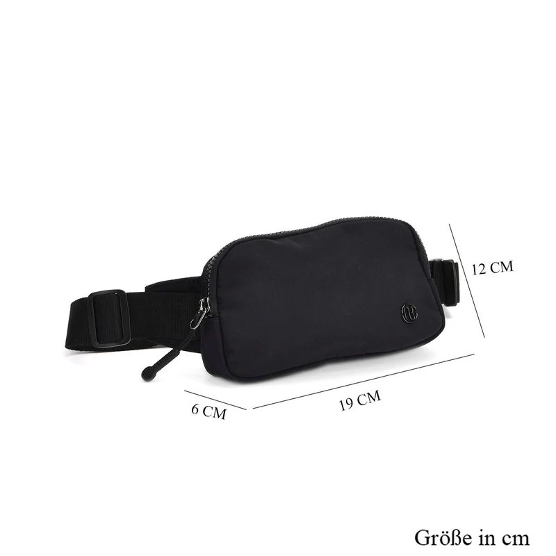 Nylon-Gürteltasche mit Hauptfach und Innentasche, verstellbarer Hüftgurt und Schnellverschluss, 19x12x6 cm, Rot