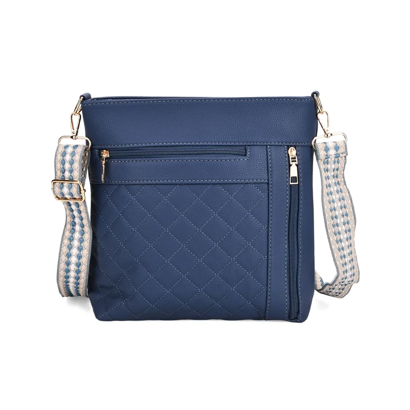 Crossbody-Tasche mit Steppmuster, Kunstleder, 21 x 13 x 7,5 cm, Schwarz