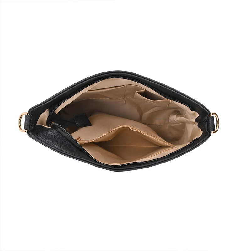 Crossbody-Tasche mit Steppmuster, Kunstleder, 21 x 13 x 7,5 cm, Schwarz
