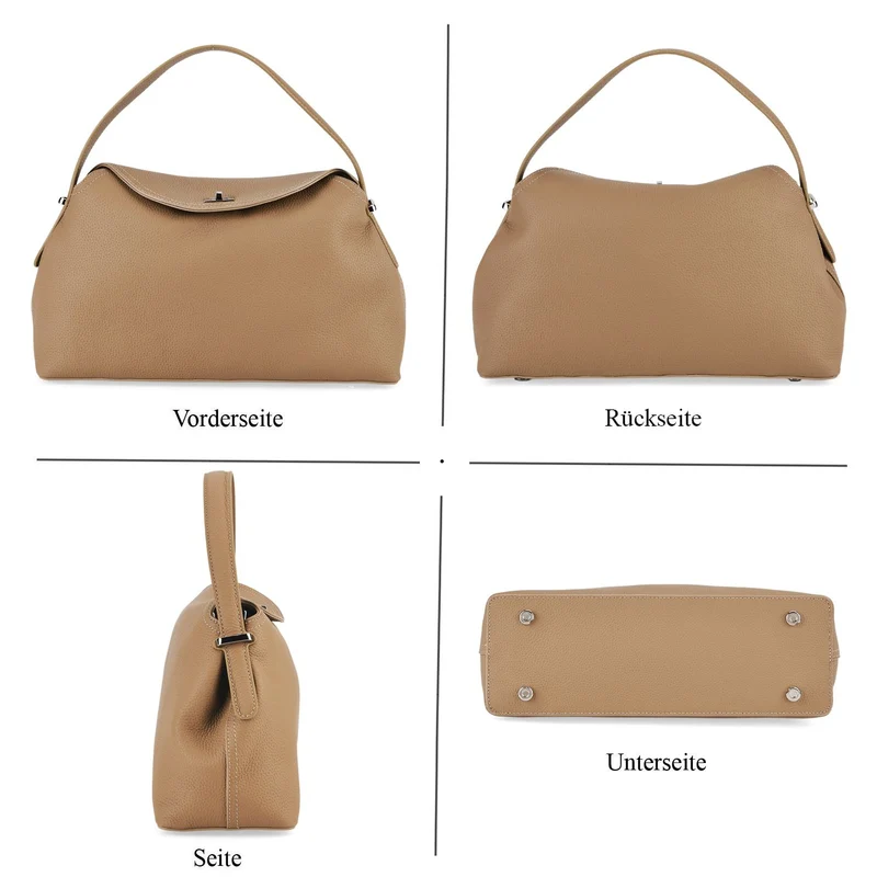 Echtleder Umhängetasche 32 x 19 x 11 cm Khaki