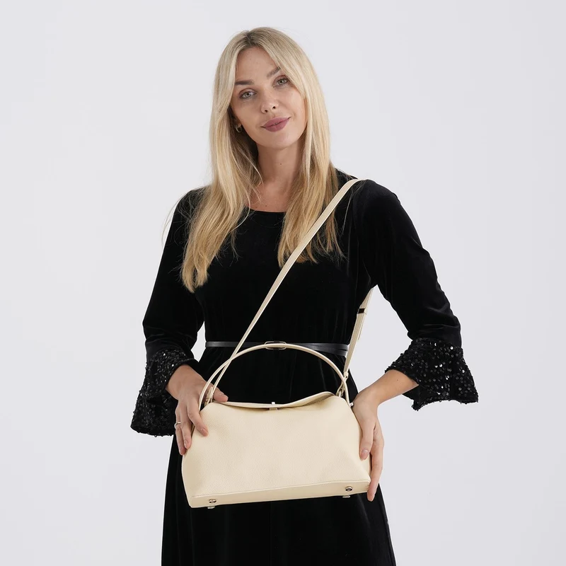 Echtleder Umhängetasche 32 x 19 x 11 cm Khaki