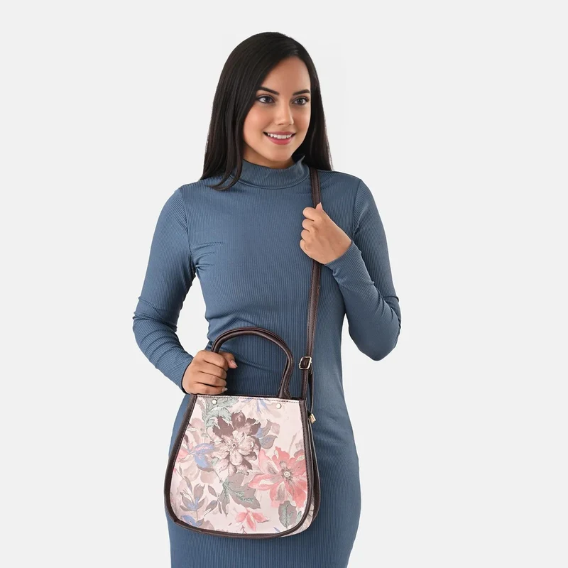 2er Set - Handtasche und Geldbörse, Baumwolle, Mehrfarbige Floral