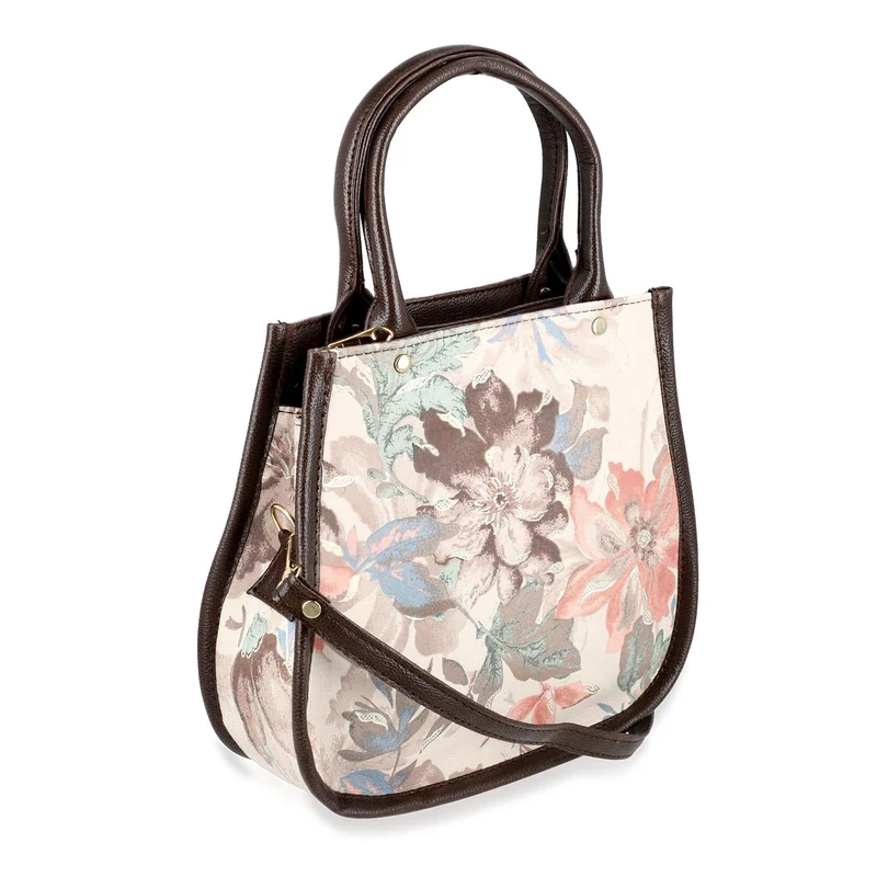 2er Set - Handtasche und Geldbörse, Baumwolle, Mehrfarbige Floral