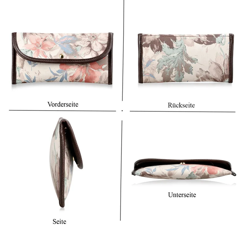 2er Set - Handtasche und Geldbörse, Baumwolle, Mehrfarbige Floral
