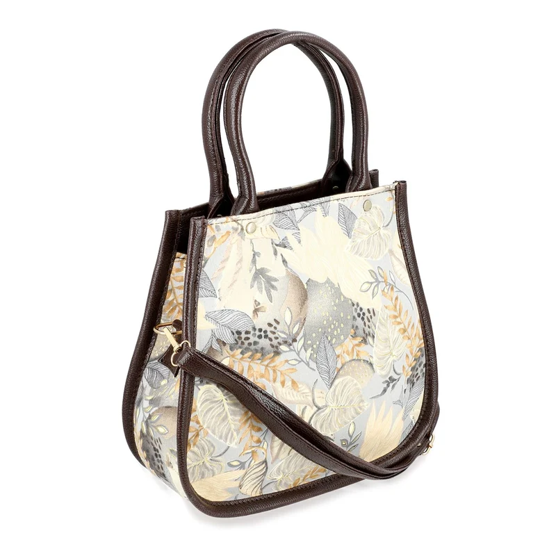 2er Set - Handtasche und Geldbörse, Baumwolle, Mehrfarbige Floral