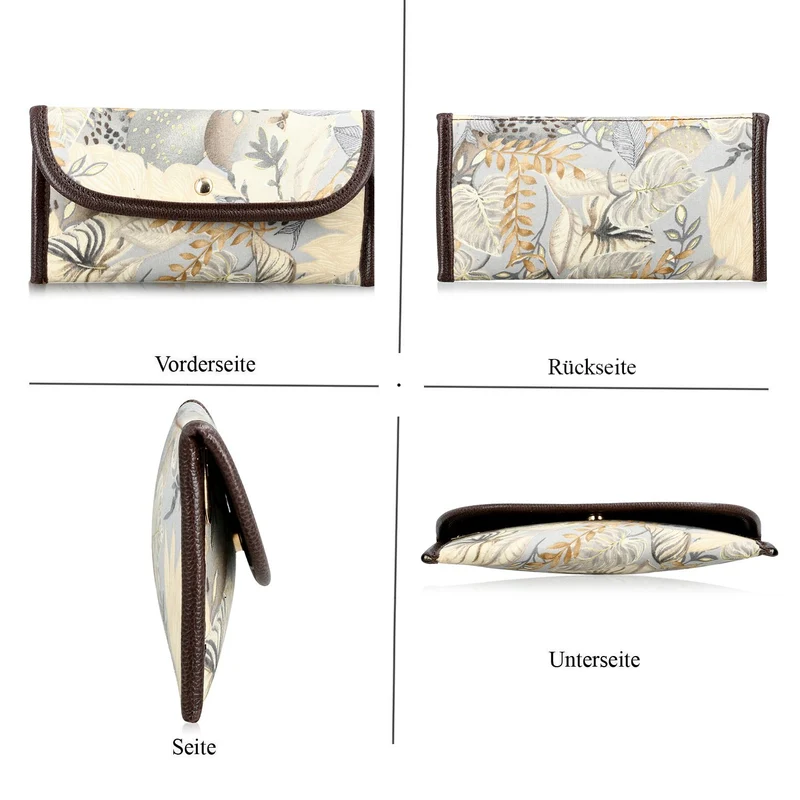 2er Set - Handtasche und Geldbörse, Baumwolle, Mehrfarbige Floral
